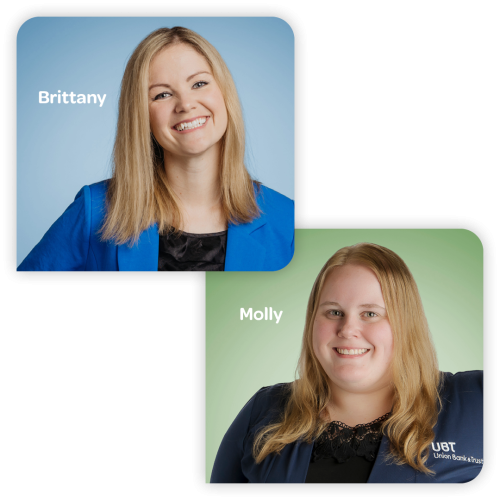 A headshot of Brittany Planos and Molly Christenson