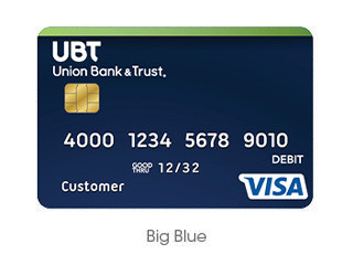 The Big Blue UBT debit card