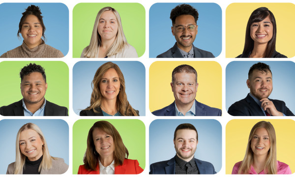 A grid of UBT employees